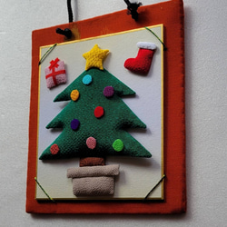 ちりめん細工　シンプルなクリスマスツリー 3枚目の画像