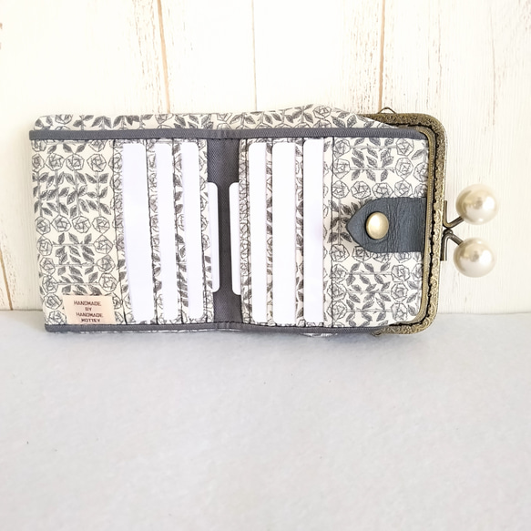 （¥5400）ミナペルホネン アネモネ がま口二つ折り財布 5枚目の画像