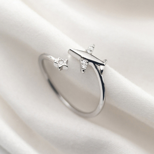 シルバー925 かわいい 飛行機 リング 指輪 silver925 フリーサイズ