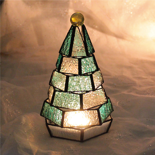 ちょっと大きな もみの木ランプ】（単品販売）ステンドグラスミニ