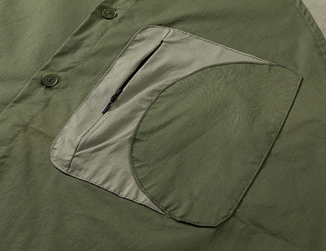 メンズ長袖バイカラーシャツゆったりカジュアルシャツ 2カラー  20.-1159