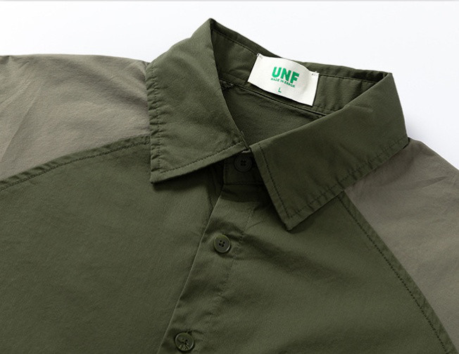 メンズ長袖バイカラーシャツゆったりカジュアルシャツ 2カラー  20.-1159