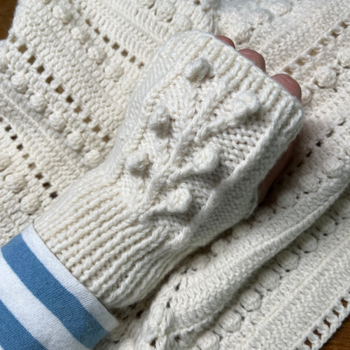 三角ミニショール ストール ネックウォーマー マフラー ブルー