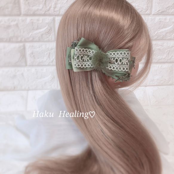 モスレース♡ ヘアクリップ アーチ型バナナクリップ 1枚目の画像