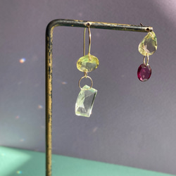 Prana candy gem ✴︎ロードライトガーネット✴︎レモンクォーツ✴︎グリーンアメジスト✴︎k14gf 3枚目の画像
