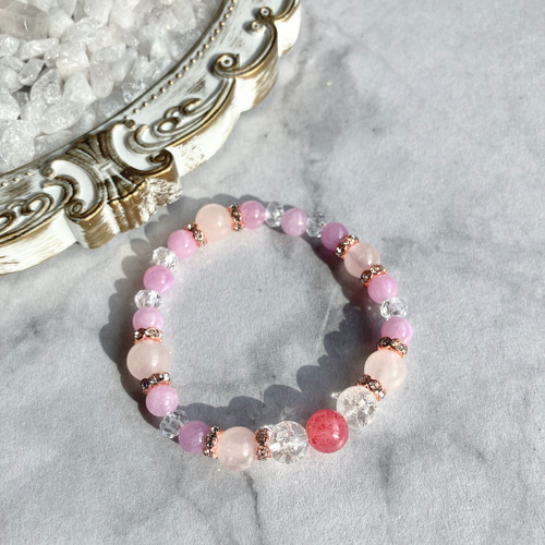 ピカピカ★ブレスレット ストロベリークォーツ♪367 ピカピカ様専用☆ブレスレット ストロベリークォーツ♪367