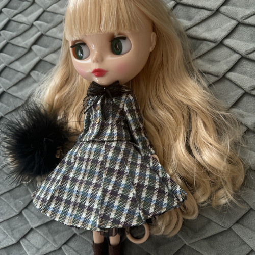 50's チェック柄プリーツスカート パニエセット リカちゃん その他人形