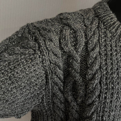 手編み　純毛　メンズセーター　グレー　M～L　②クリスマスプレゼント 5枚目の画像