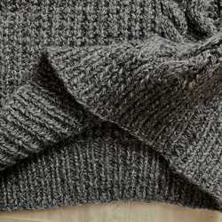 手編み　純毛　メンズセーター　グレー　M～L　②クリスマスプレゼント 12枚目の画像
