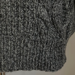 手編み　純毛　メンズセーター　グレー　M～L　②クリスマスプレゼント 11枚目の画像