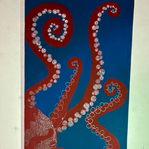 アクリル画　タコ アクリル画タコ