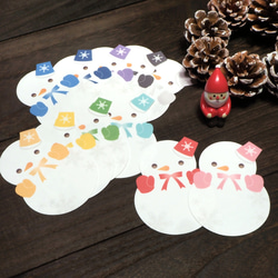 推し色雪だるま ミニカード スノーマン 色選択可 メッセージカード