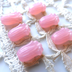 8個　蕾　半透明ピンク　チェコビーズCzech Glass Beads 6枚目の画像