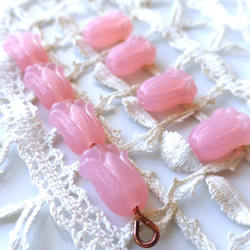 8個　蕾　半透明ピンク　チェコビーズCzech Glass Beads 2枚目の画像