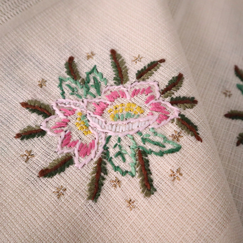 Vintageヴィンテージ クロスステッチ刺繍デザイン リバーシブル ジャケット アンティーク＆ヴィンテージ T287 クロスステッチ ポピー 42