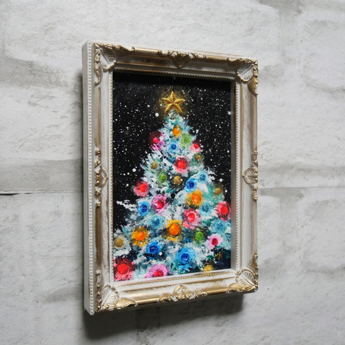 油絵 月下のクリスマスボックス 絵画 HR 通販 10342382