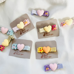 ハッピーバレンタイン♡ハートデザイン♡ベビーヘアクリップ　ヘアゴム ハッピーバレンタイン♡ハートデザイン♡ベビーヘアクリップ