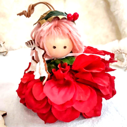 可愛いクリスマスカラーの人形　ポーリーン♡ベル　消臭　抗ウイルス　抗菌　カタリーヌフラワー 4枚目の画像