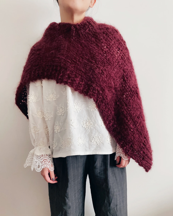 【送料無料】Hand knitted[手編み]フランスモヘア協会のピュアモヘアベスト [Creema限定] 4枚目の画像