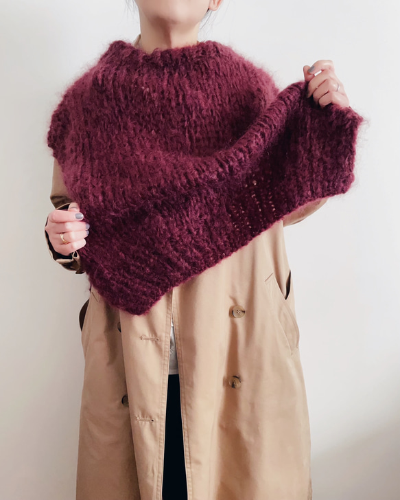 【送料無料】Hand knitted[手編み]フランスモヘア協会のピュアモヘアベスト [Creema限定] 8枚目の画像
