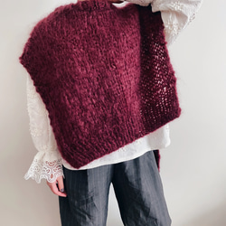 【送料無料】Hand knitted[手編み]フランスモヘア協会のピュアモヘアベスト [Creema限定] 3枚目の画像