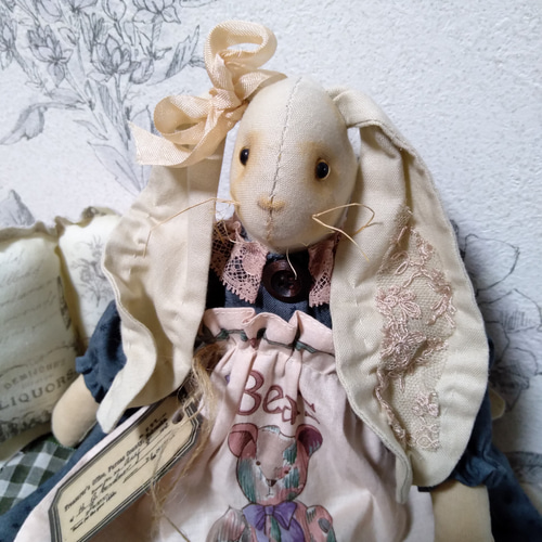 【vintage】カントリードール アンティーク うさぎ vintage】カントリードール アンティーク うさぎ 大