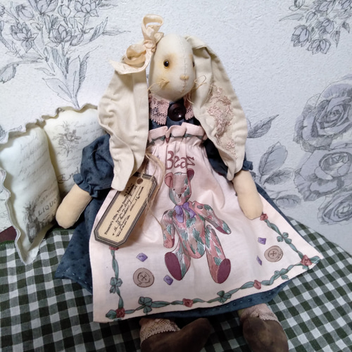 カントリードールうさぎ 可愛いエプロン その他人形 misa1960