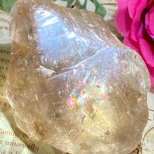 レインボー✨　万華鏡　非加熱 天然シトリン　原石　ラフストーン レインボー✨万華鏡非加熱 天然シトリン原石ラフストーン