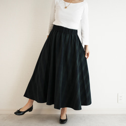バルーンスカート：黒［SK33STBK］ ロングスカート（マキシ丈） skep