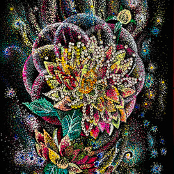 Layers of Dimensions 42 ダリアの花と神聖幾何学模様 1枚目の画像