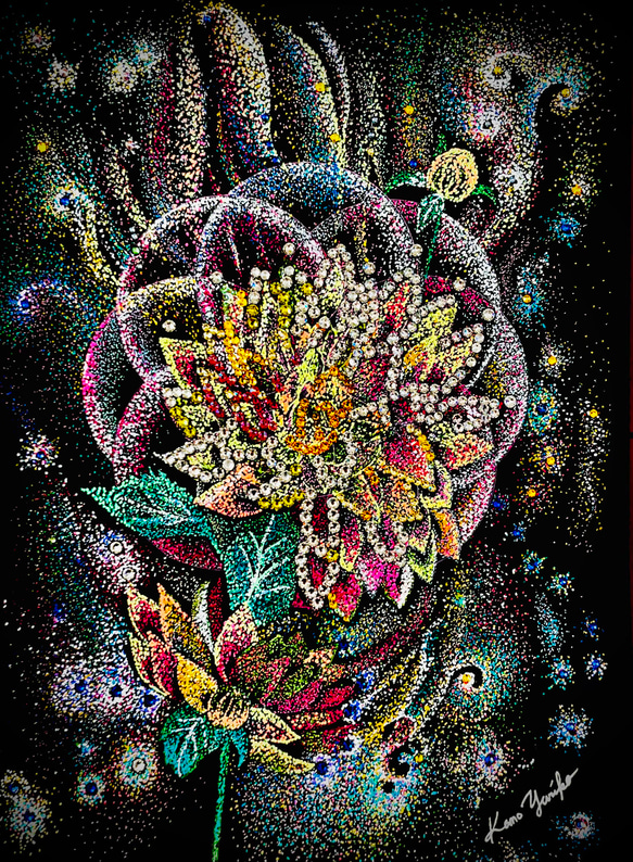 Layers of Dimensions 42 ダリアの花と神聖幾何学模様 1枚目の画像