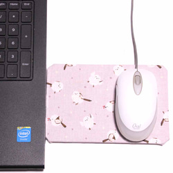 ノートPCの端っこで使うマウスパッド・冬の妖精・シマエナガ 2枚目の画像