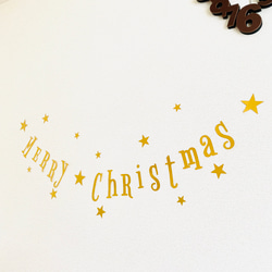 【クリスマスガーランド】Gold  ペーパークラフト 壁面装飾 POP パーティー装飾 壁飾り 1枚目の画像