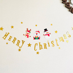 【クリスマスガーランド】Gold  ペーパークラフト 壁面装飾 POP パーティー装飾 壁飾り 5枚目の画像