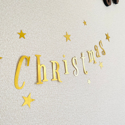 【クリスマスガーランド】Gold  ペーパークラフト 壁面装飾 POP パーティー装飾 壁飾り 2枚目の画像