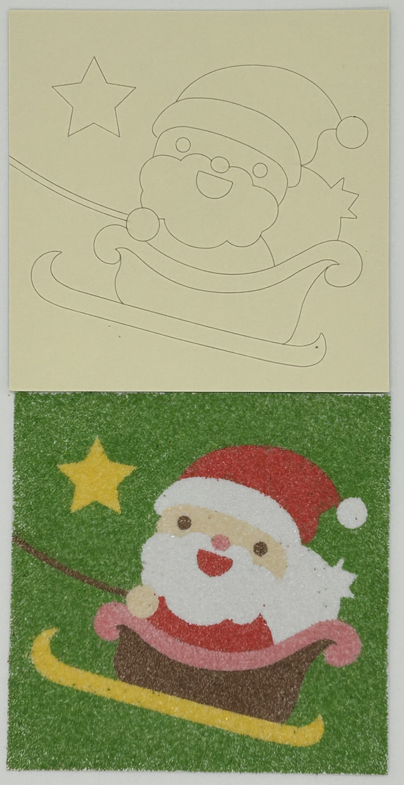 【新発売】キラキラな色砂で作る「サンタクロース砂絵キット 3枚目の画像