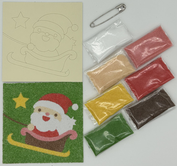 【新発売】キラキラな色砂で作る「サンタクロース砂絵キット 1枚目の画像