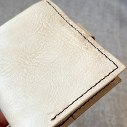 心もスリムになる財布／名入れ無料　イタリアンレザー『ALASKA 』アイボリー ウォレット シンプル スリム コンパクト 12枚目の画像