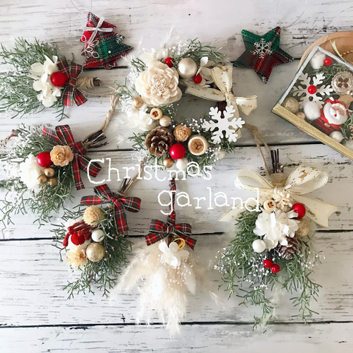 クリスマスガーランドドライフラワーガーランド 
