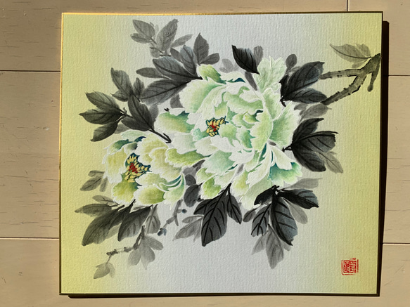 絵画 水彩画　牡丹(原画) 牡丹」 by yukie｜Artmeter｜暮らしを彩るアートが、きっと見つかる