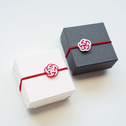 New】梅結びの水引ラッピングバンド（赤系 5本セット） その他雑貨