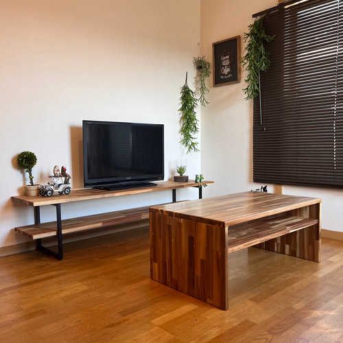 オシャレすぎる！！アカシアのテレビボード アイアンフレーム