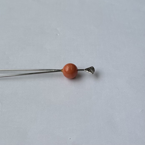 珊瑚玉かんざし もも色珊瑚約11,5㎜玉 お正月、おめでたいお席に