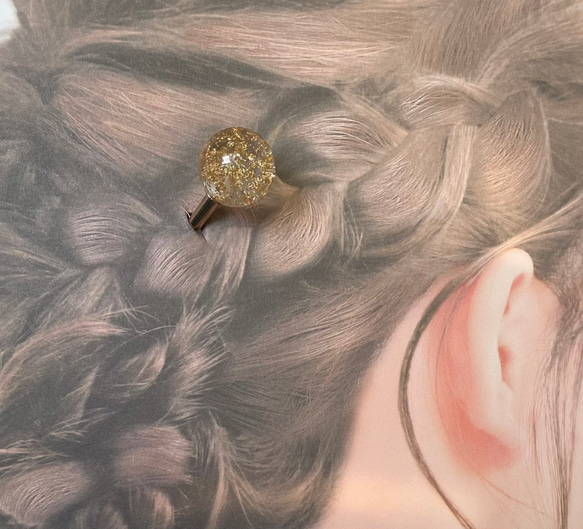 シンプル金箔玉簪　かんざし 髪飾り ヘアアクセサリー YC 6枚目の画像