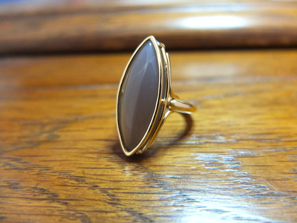 FRAMEWORK marquise gold plating ring グレーオニキス　 3枚目の画像