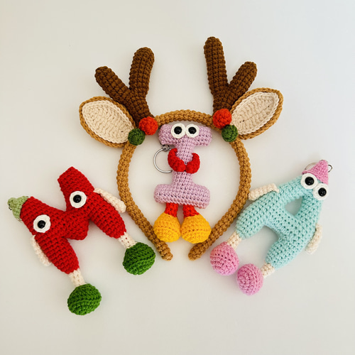 トナカイ カチューシャ 編みぐるみ クリスマス ハンドメイド ヘア