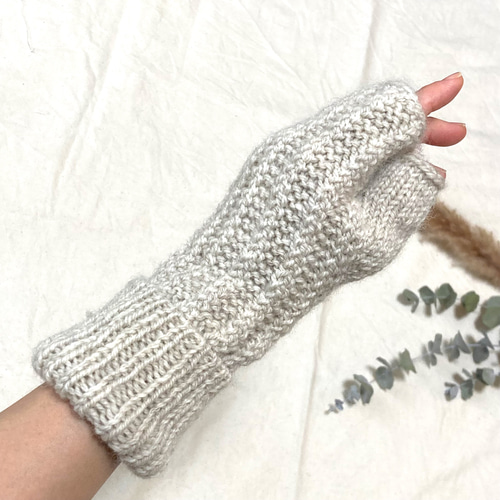 アームウォーマー 指なしミトン 手袋 ニットグローブ 手袋・ミトン