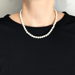 【冠婚葬祭に..２点セット】6mm貝パールの数珠・略式念珠＋ネックレス 16枚目の画像