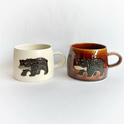 【再販予定】鮭と熊のマグカップ（ブラウン）　コーヒーカップ / クマ / くま 12枚目の画像