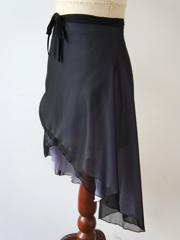 芭蕾裹身裙【雙黑x淡紫色58-120】D126doubleBKLV 第4張的照片